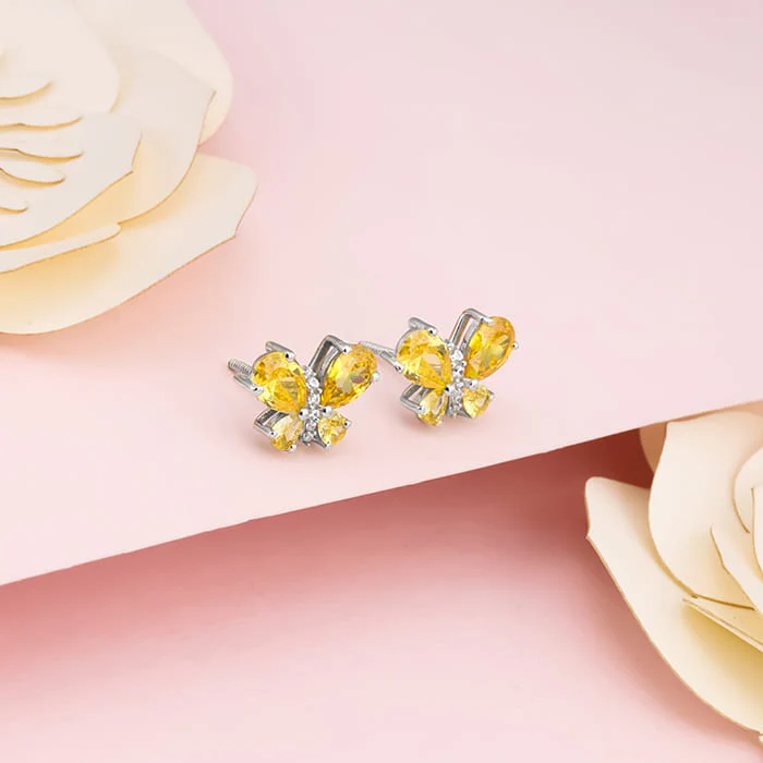 Silver Winged Bling Earrings - Image 2