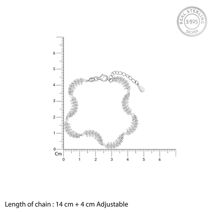 Silver Woven Leaf Bracelet - Image 4