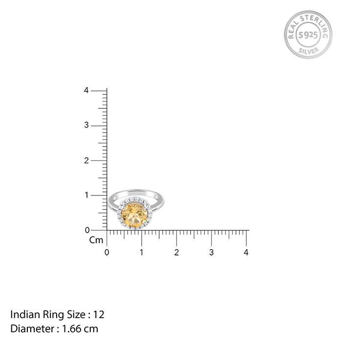 Silver Yellow Citrine Ring - Image 5