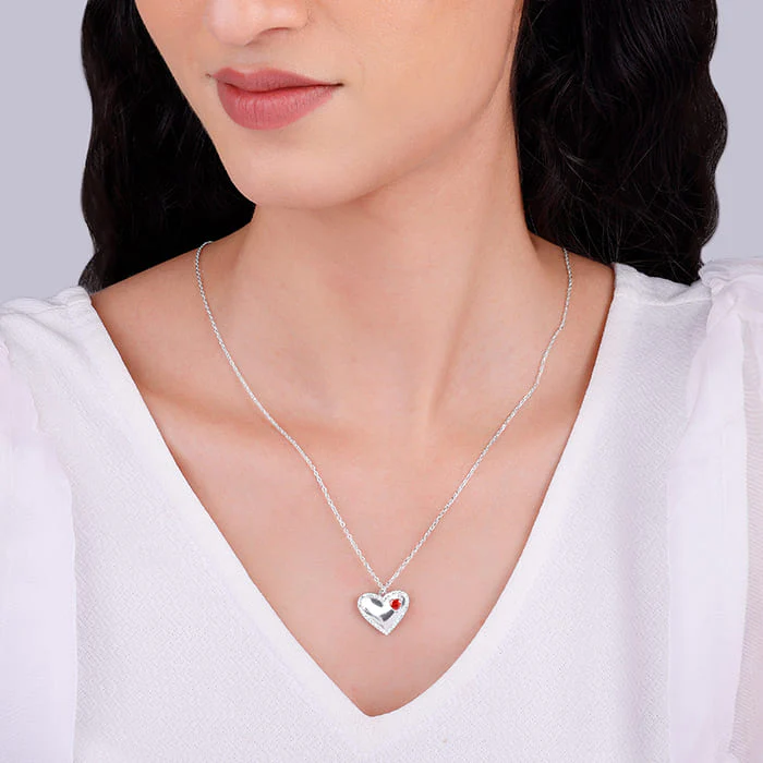 Silver You're the Love of My Life Pendant With Link Chain - Image 5