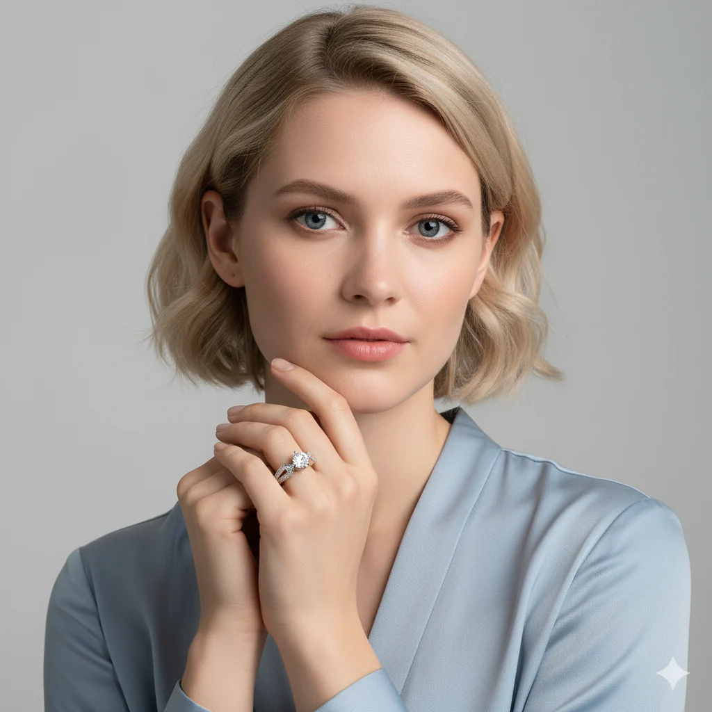 Silver Zircon Elegant Loop Ring - Image 6