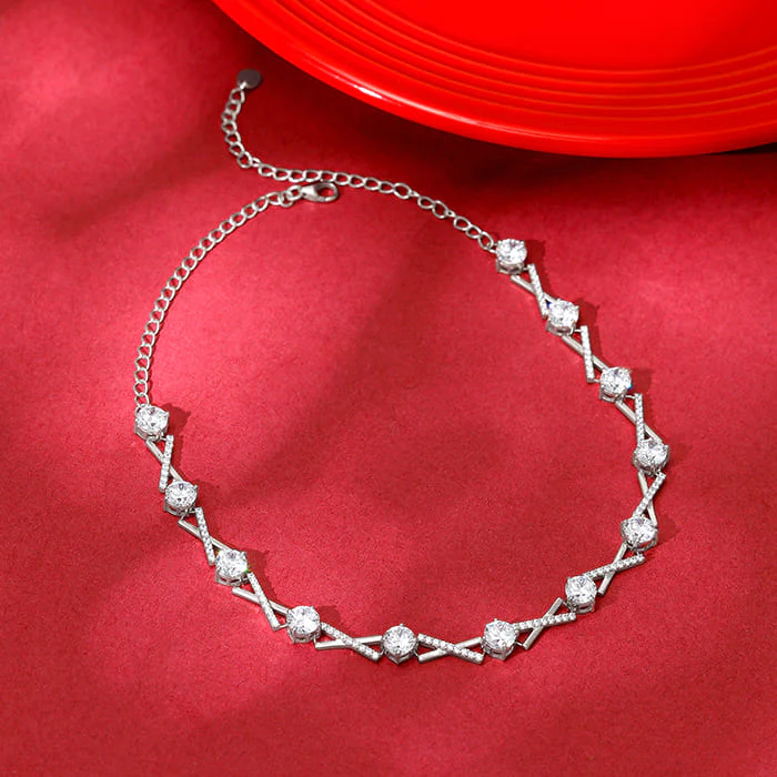 Silver Zircon Excess Necklace - Image 2