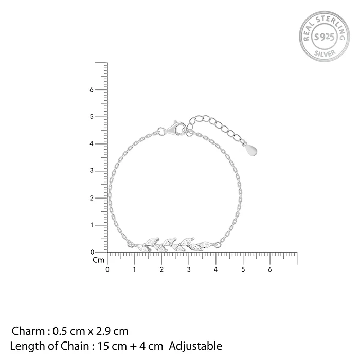 Silver Zircon Ferns Bracelet - Image 4