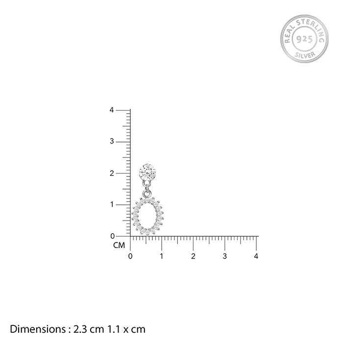Silver Hollow Zircon Drop Studs - Image 4