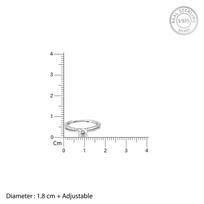 Silver Zircon Layered Ring - Image 5