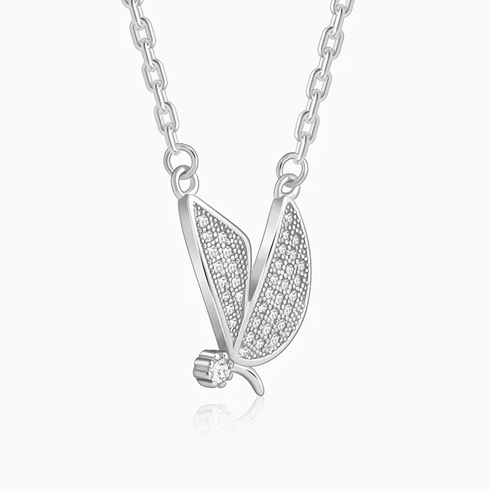 Silver Zircon Mockingbird Necklace - Image 4