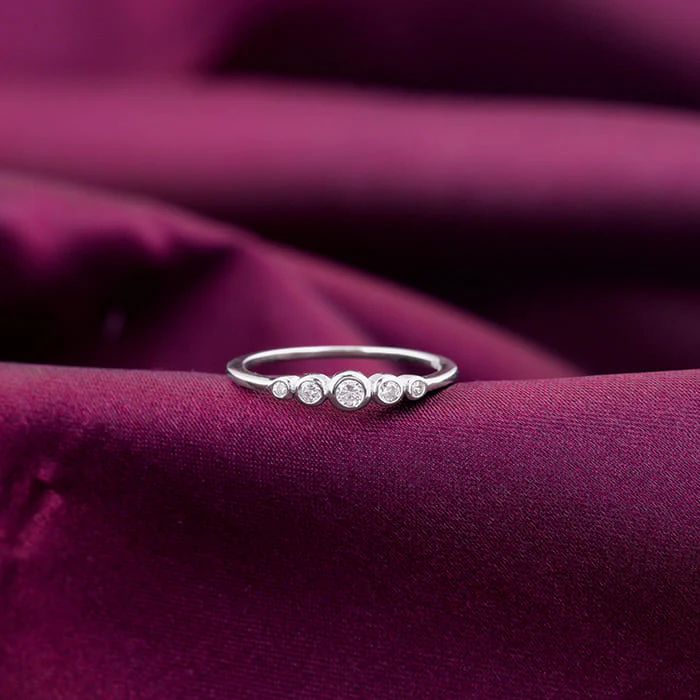 Silver Zircon Penta Glow Ring - Image 2