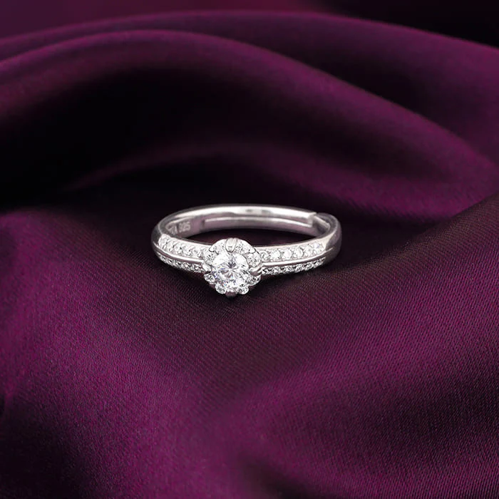 Silver Zircon Studded Grace Ring - Image 2