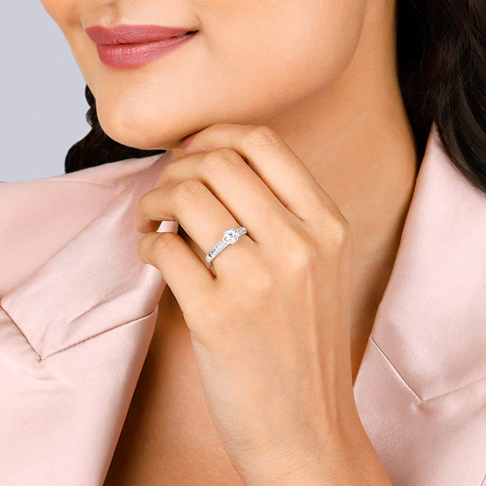 Silver Zircon Studded Grace Ring - Image 3