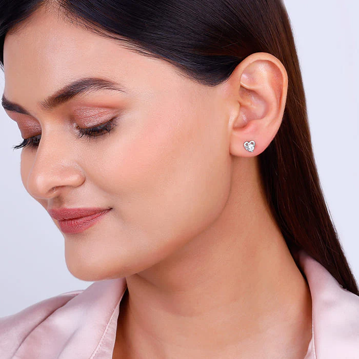 Anushka Sharma Silver Zircon Small Heart Studs - Image 3