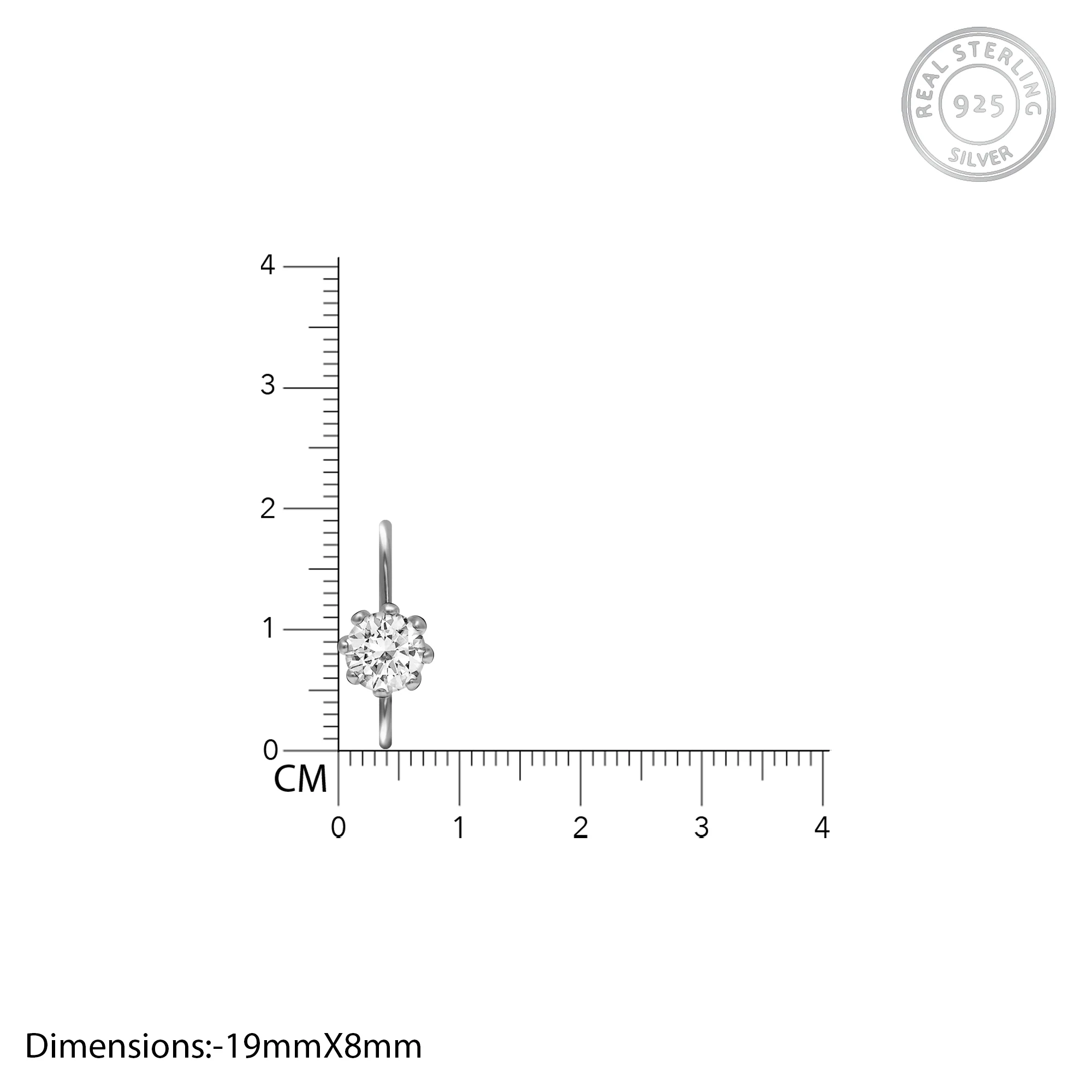 Silver Zircon Tiny Stud Earrings - Image 4