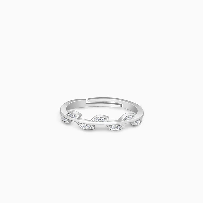 Silver Zircon Vine Shine Ring - Image 5