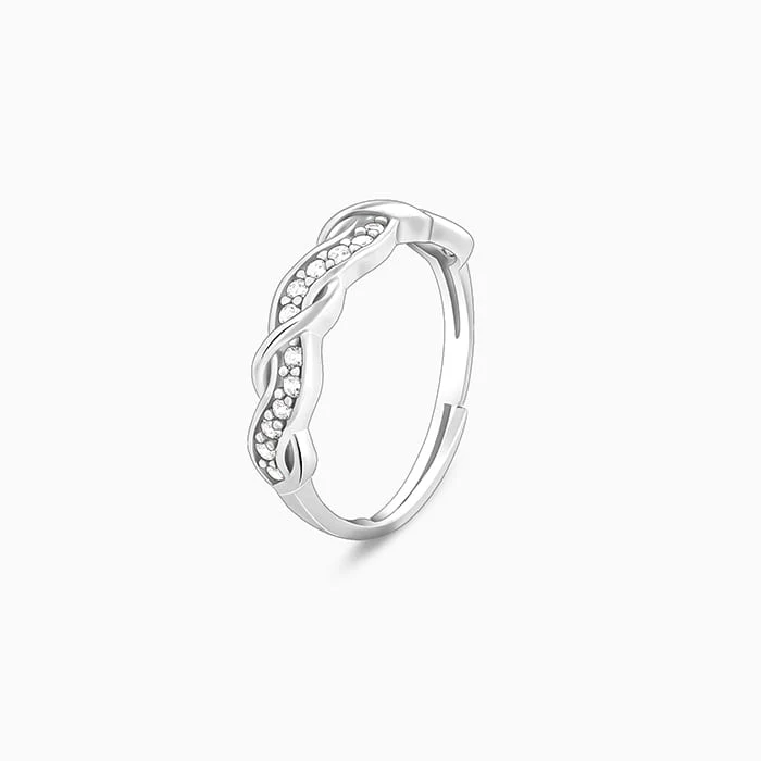 Silver Zircon Winding Wave Ring - Image 4
