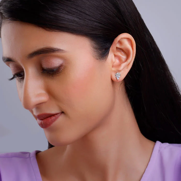 Silver Zirconia Deer Earrings - Image 3