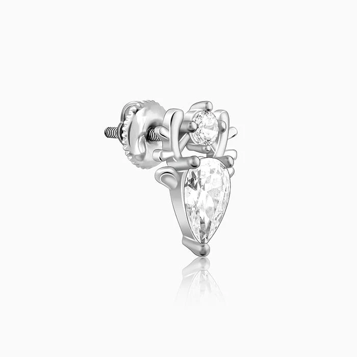 Silver Zirconia Deer Earrings - Image 4