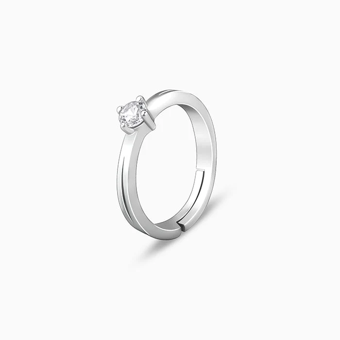 Silver Zircon Love Island Ring - Image 4