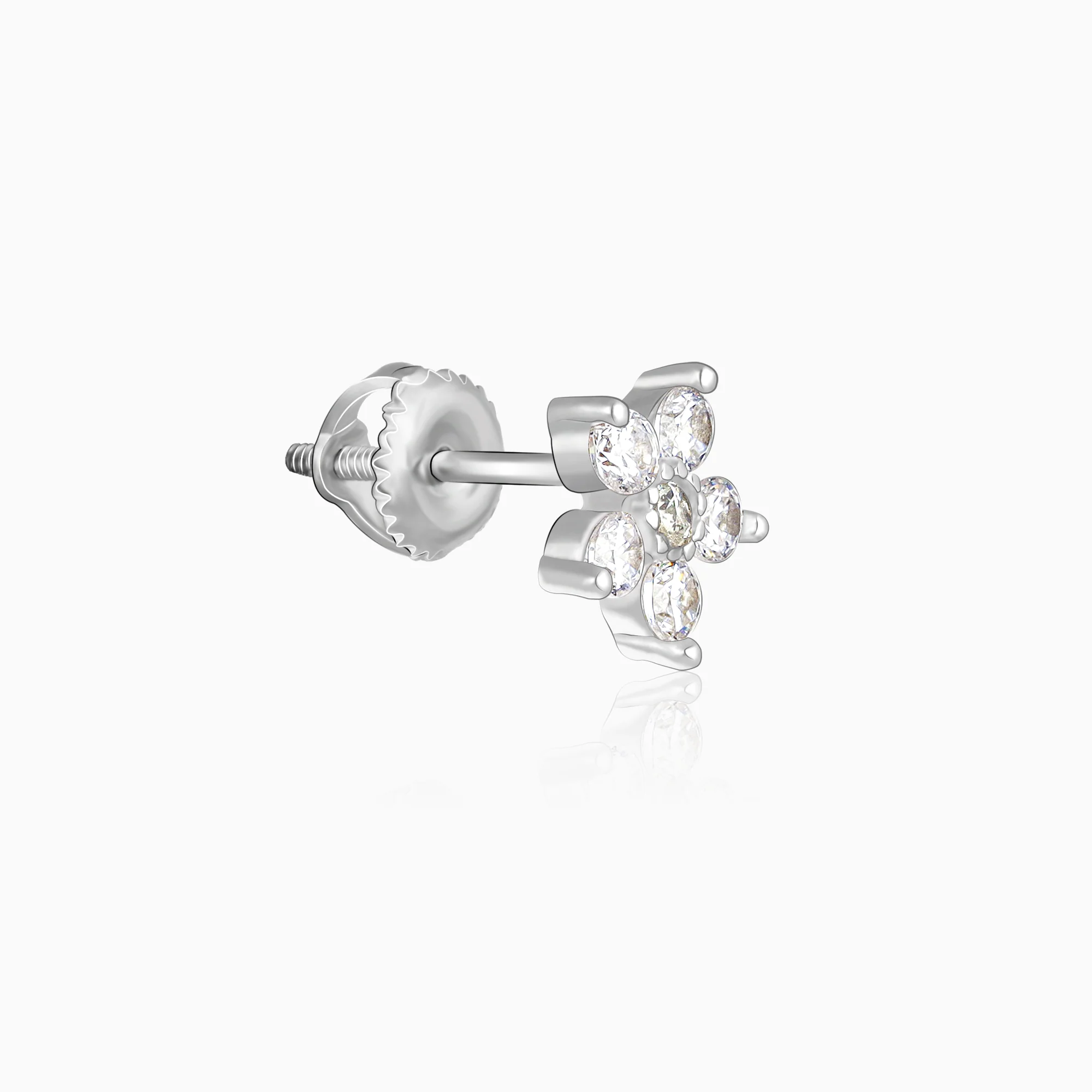 Silver Floral earrings - Image 4