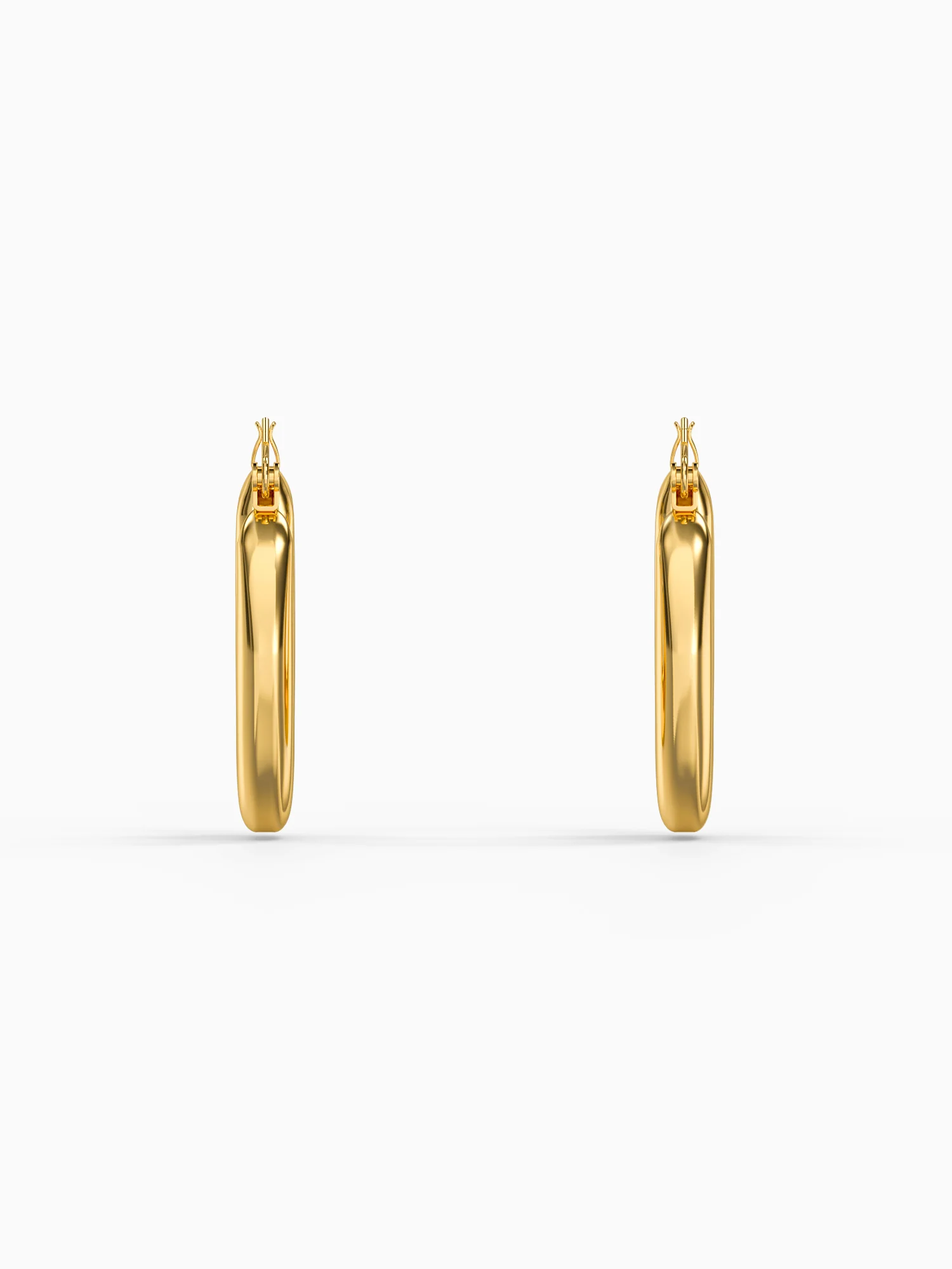 Sleek Curve Gold Plated Hoop Earrings - Image 4