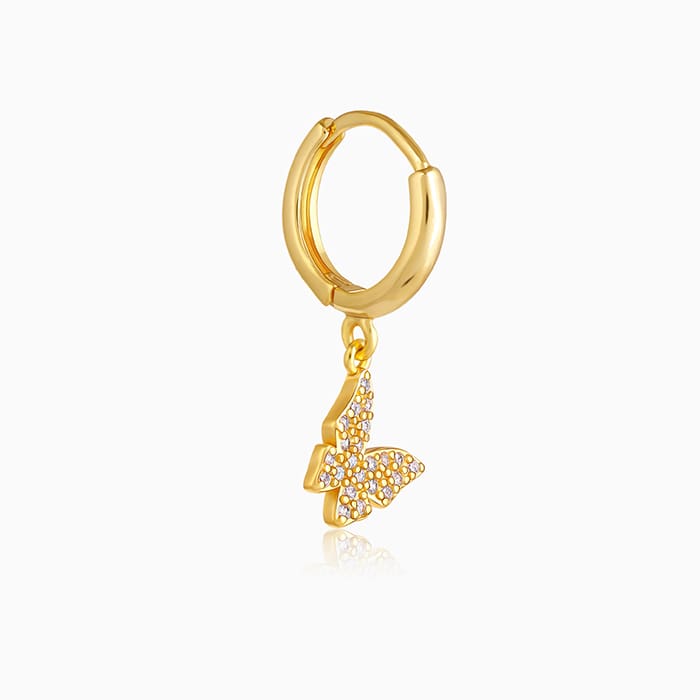 Golden Fluttering Butterfly Earrings - Image 4