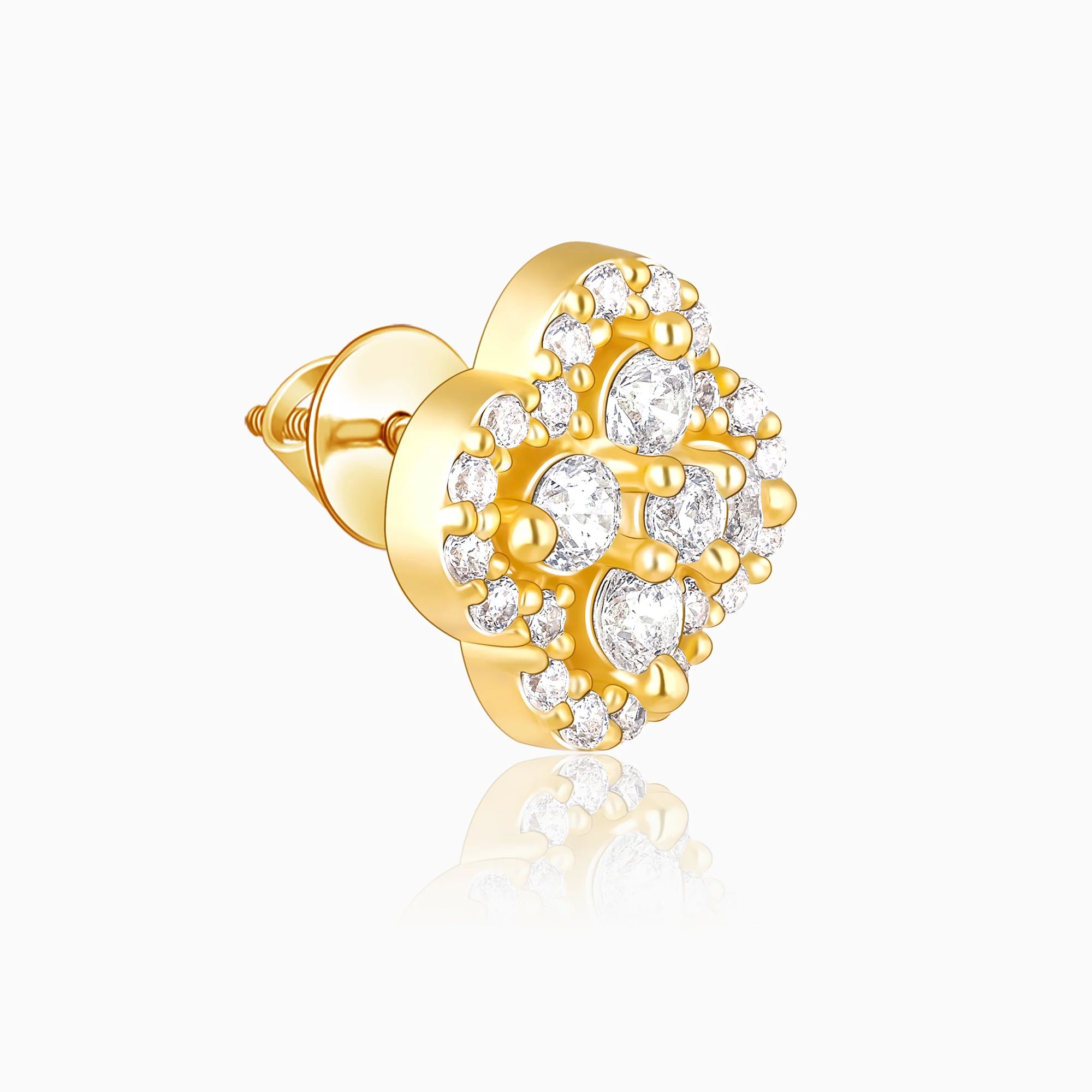 Golden Pansy Flower Earrings - Image 4