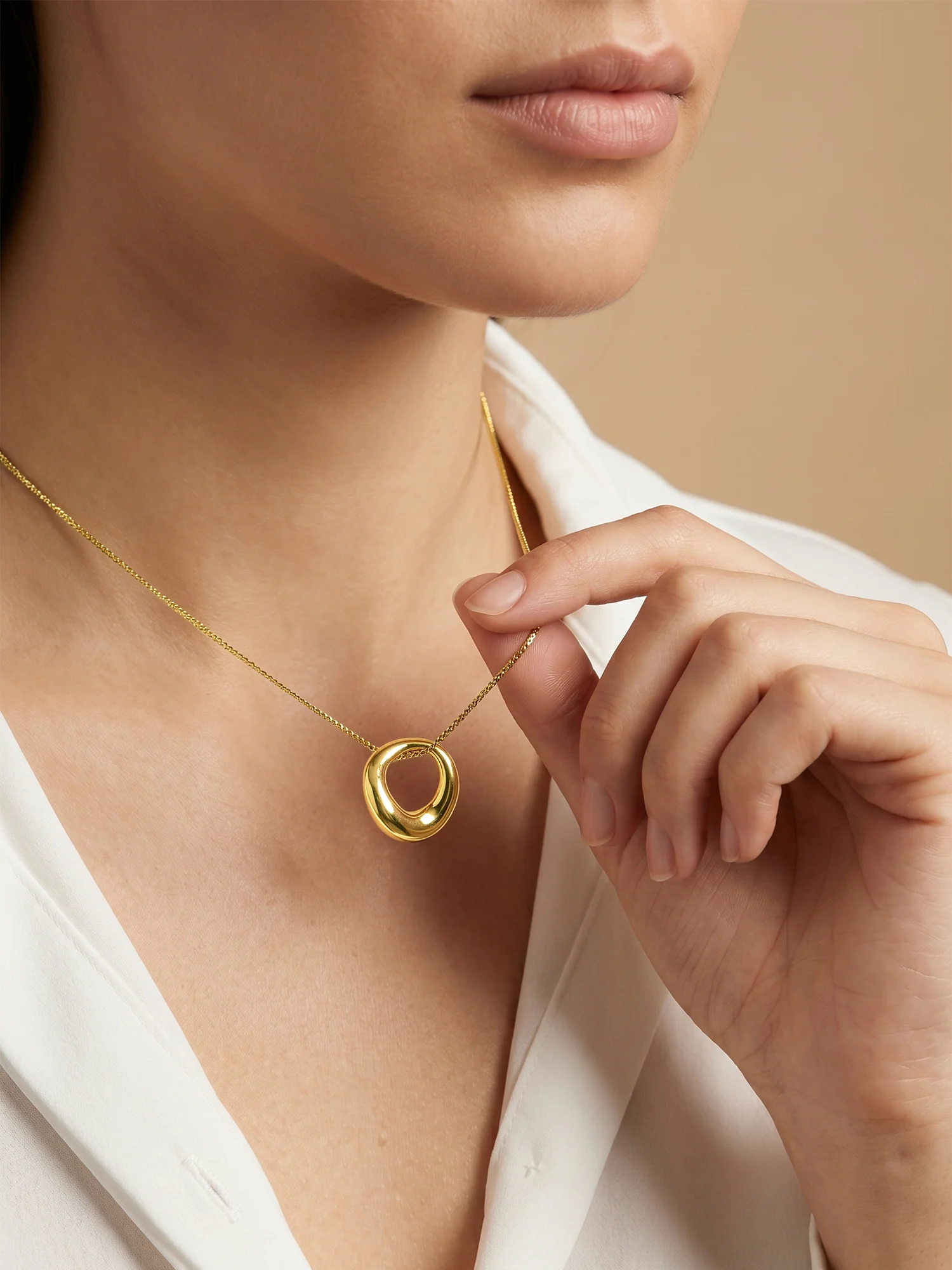 Soft Crush Gold Plated Pendant with Link Chain - Image 3