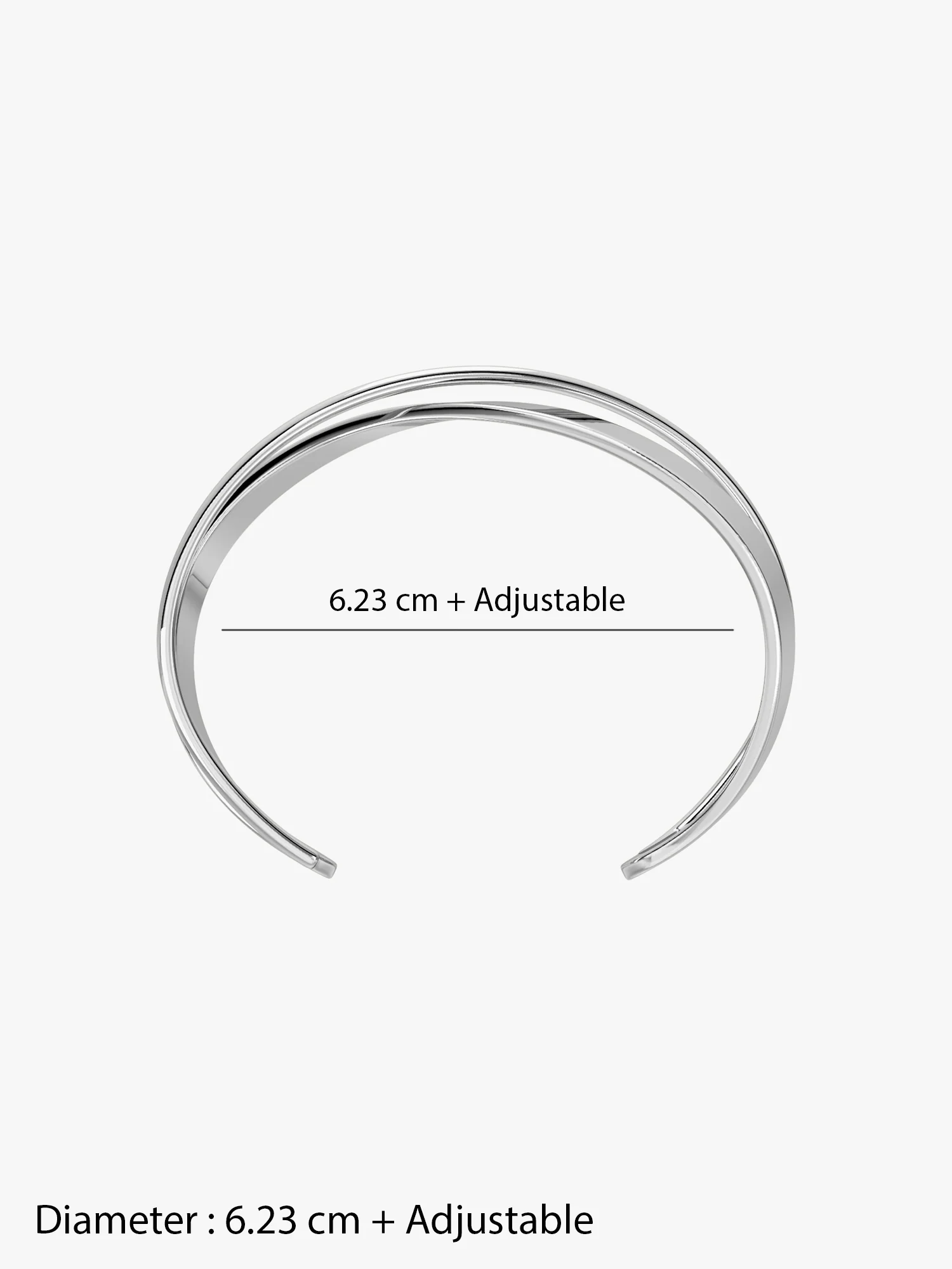 Spin Rhodium Plated Cuff Bracelet - Image 6