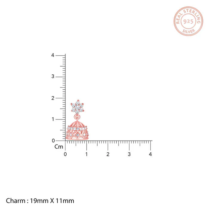 Rose Gold Zircon Jhumki - Image 5