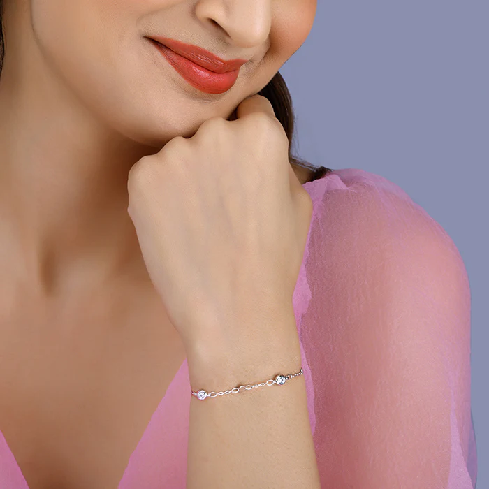 Silver Zircon High on Charm Bracelet - Image 3