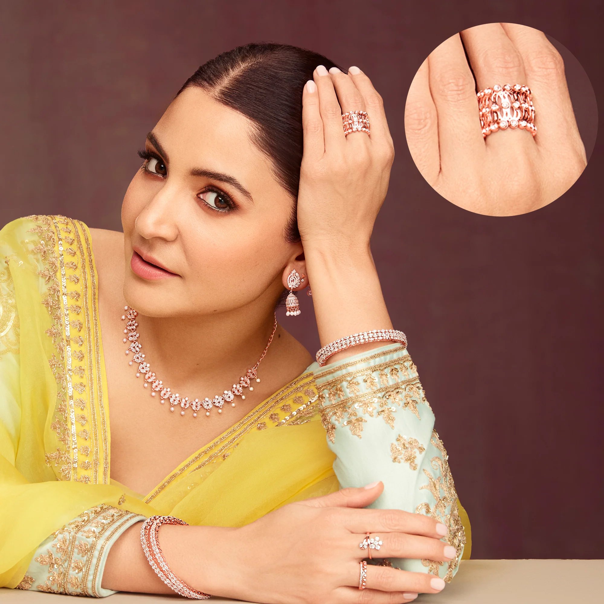 Anushka Sharma Rose Gold Supple Bracelet - Image 2