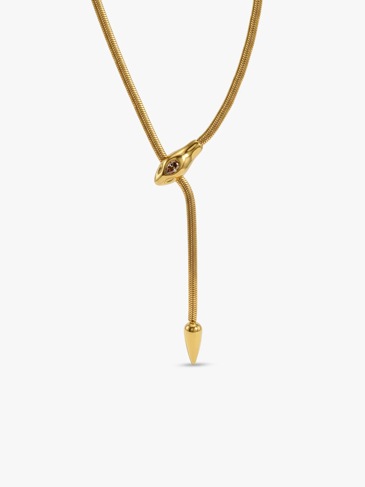 T-Bar Energy Gold Plated Lariat Necklace - Image 3