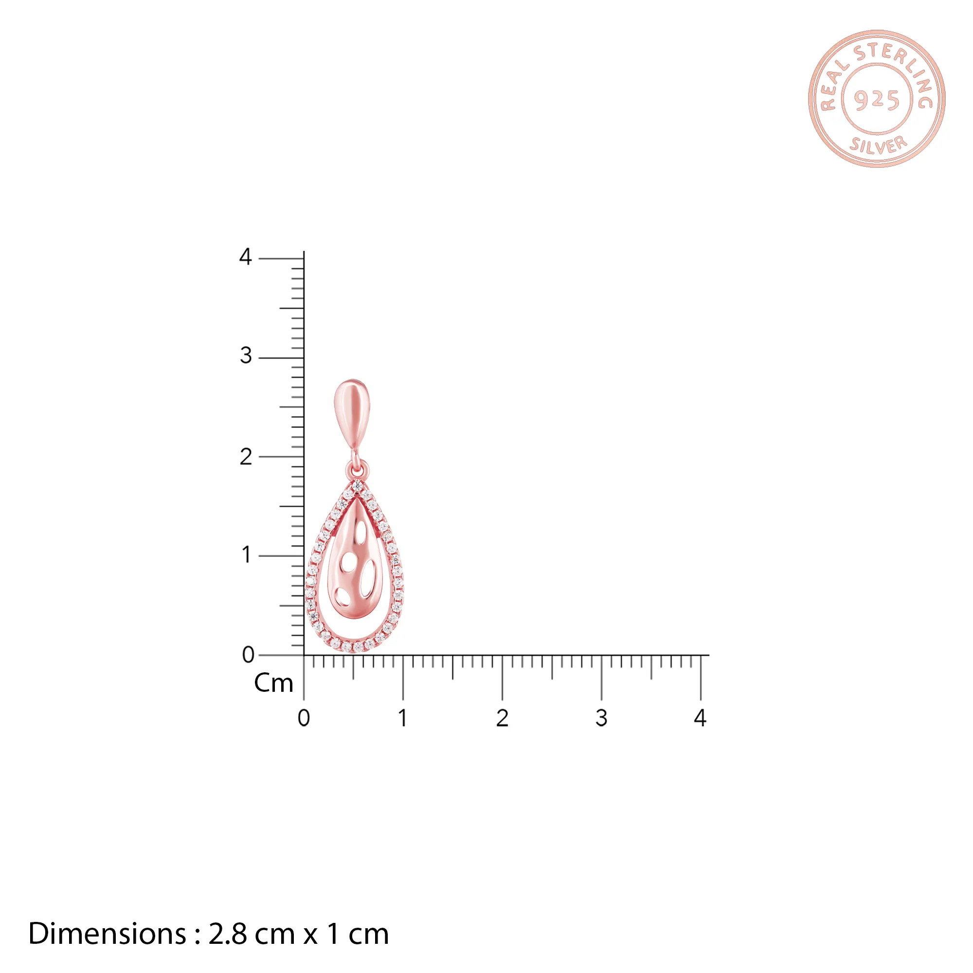 Rose Gold Intricate Teardrop Earrings - Image 5