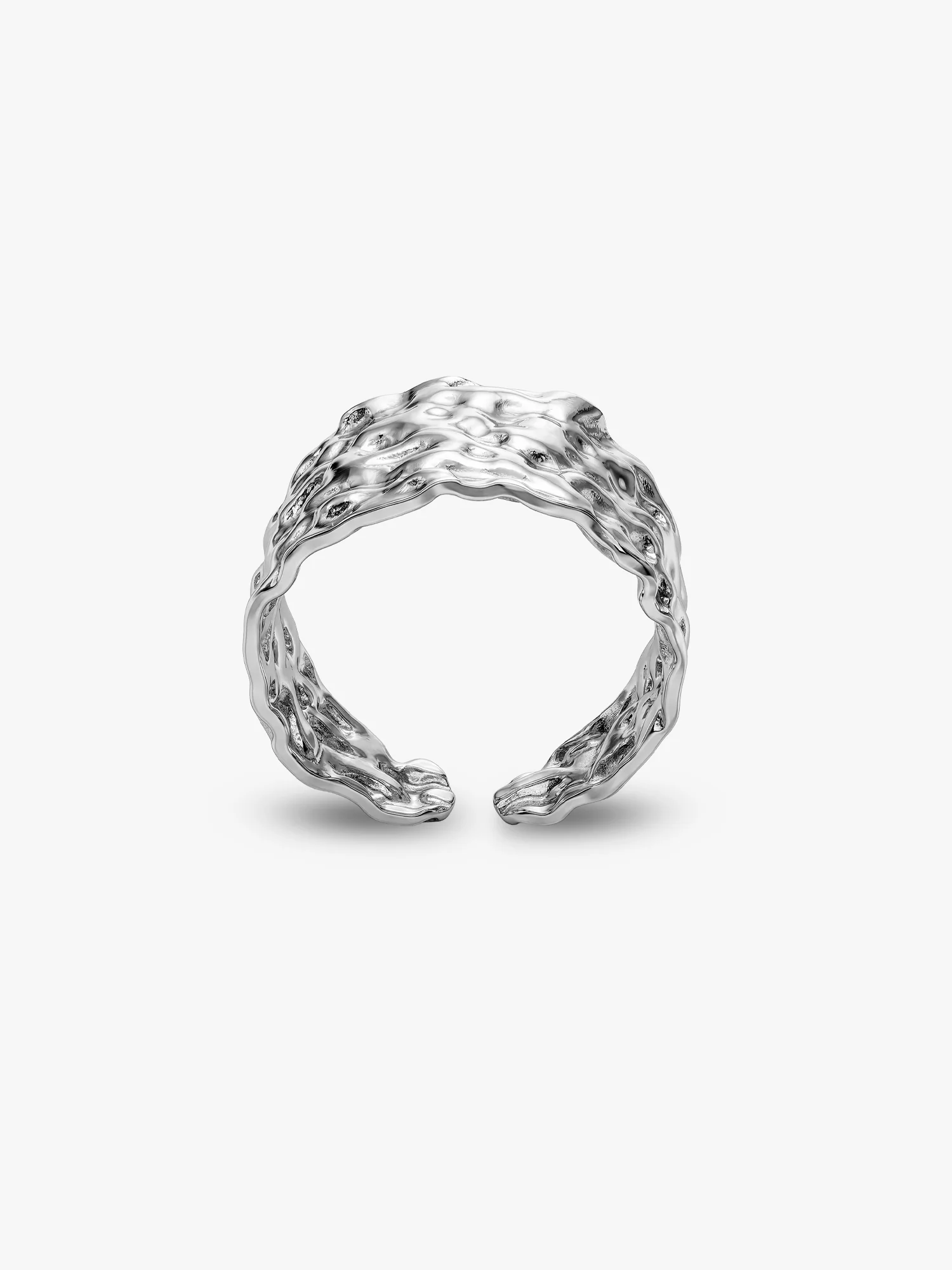 Texture Rush Rhodium Plated Ring (Size 15) - Image 5