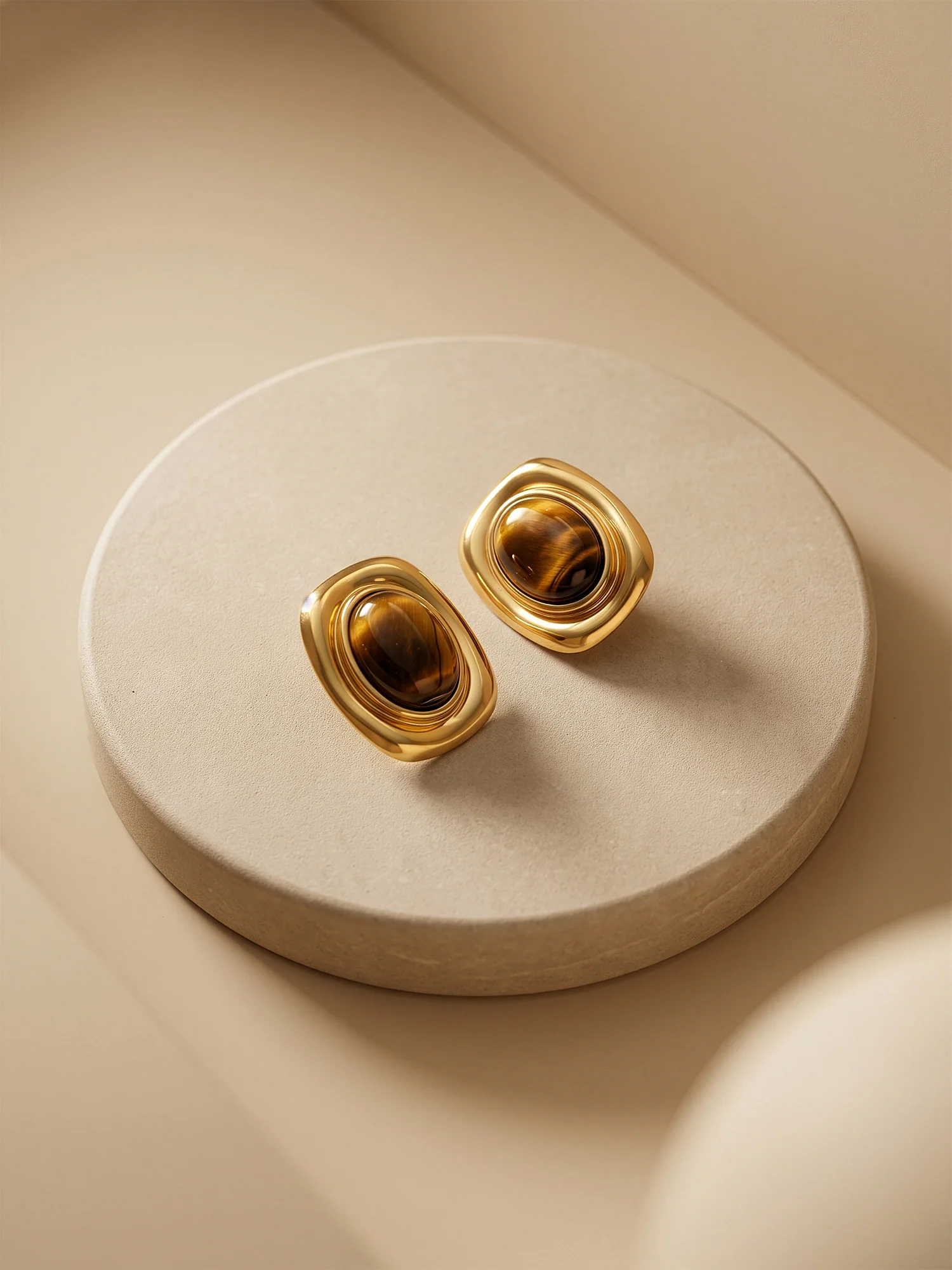 Tiger Babe Gold Plated Earrings - Image 2
