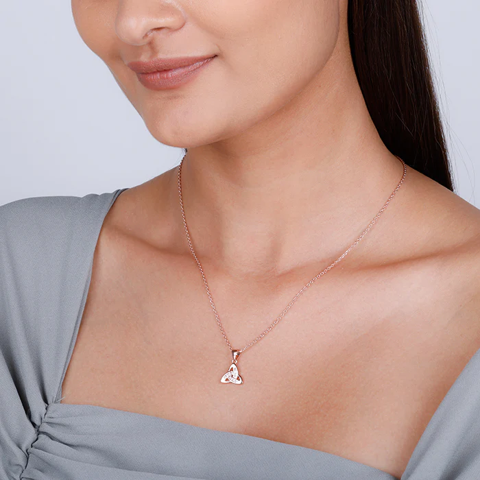 Rose Gold Enveloped in Love Pendant with Link Chain - Image 2