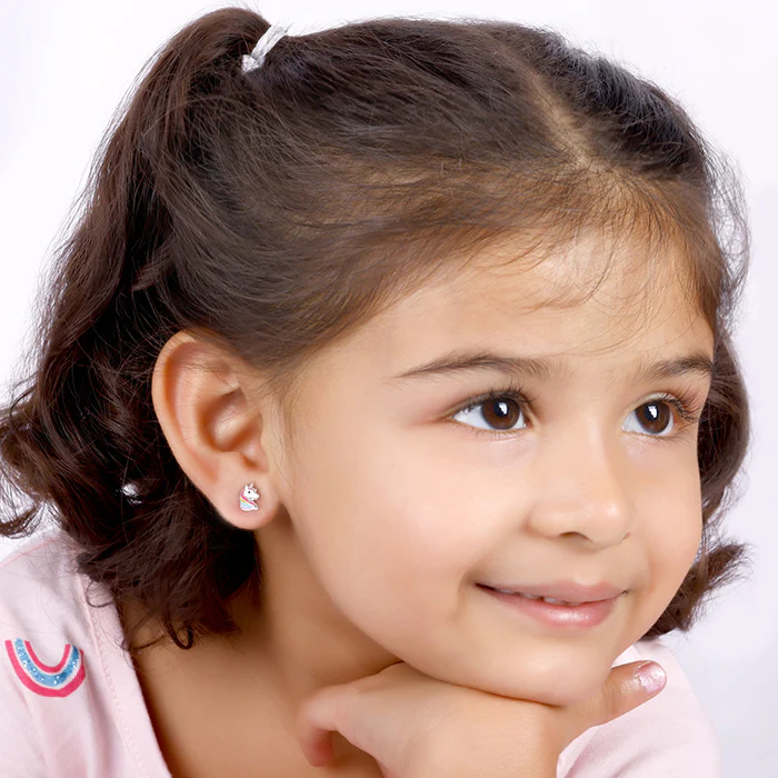 Silver Honey Blossom Kids Earrings (4-12 yrs) - Image 3