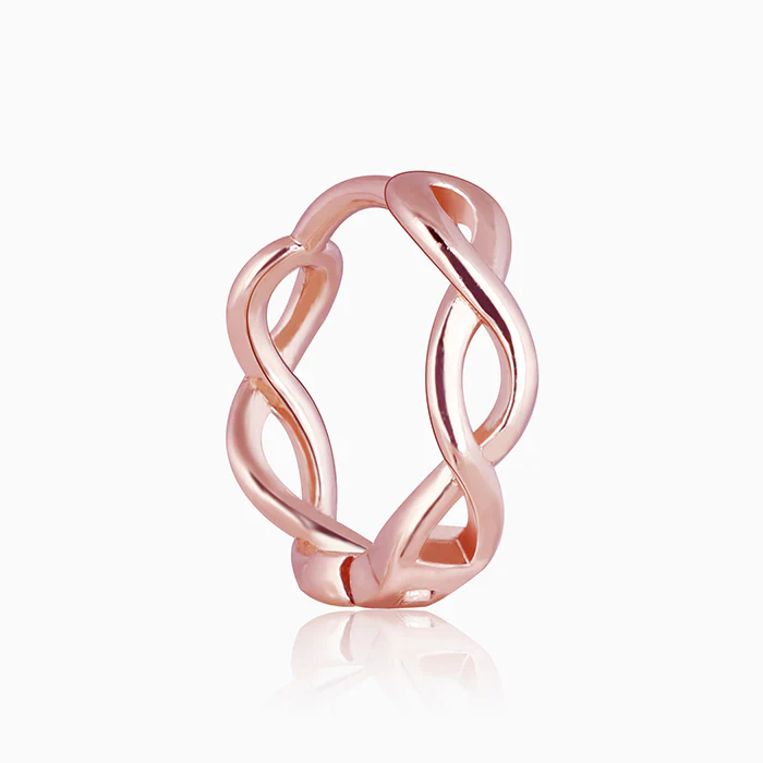 Rose Gold Infinite Loop Earrings - Image 6