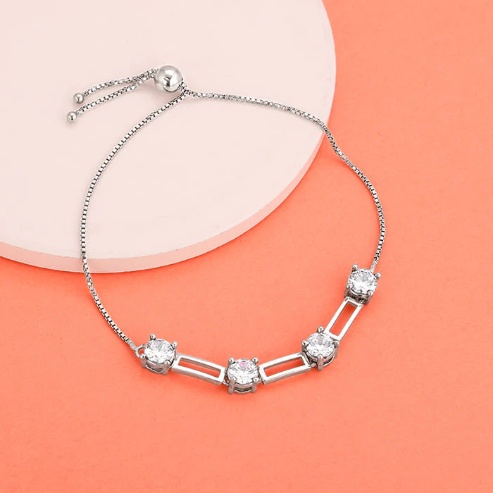 Silver Zircon Dazzling Bracelet - Image 2