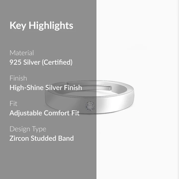 Silver Zircon True Love Ring - Image 2