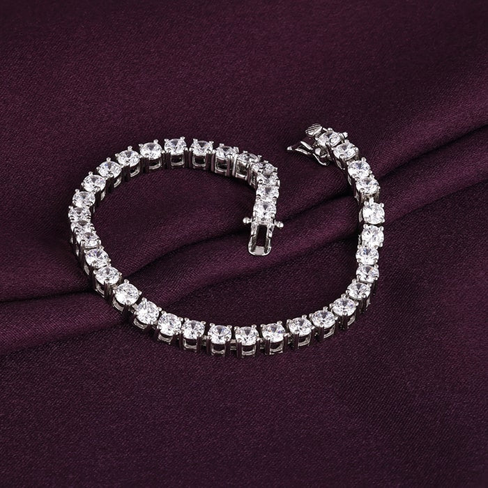 Silver Sparkly Elegant Tennis Bracelet - Image 2