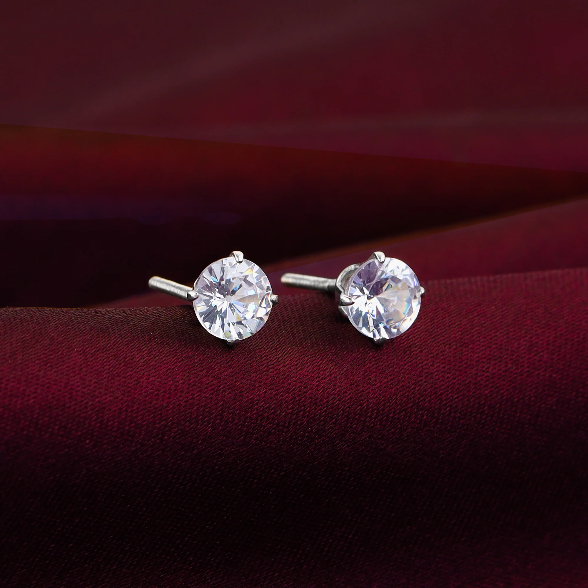 Zircon Stoned Silver Studs - Image 2